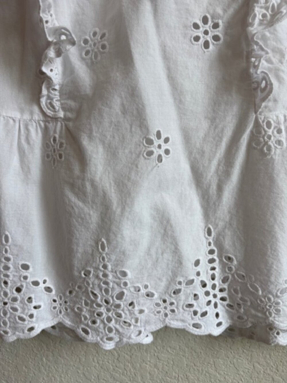 Laundry by Shelli Segal Women's White 100% Cotton Eyelet Lace Top Small Coquette - Picture 5 of 10